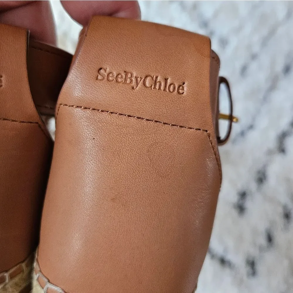See By Chloe Glyn Espadrille Sandals in Natural, sz 41
